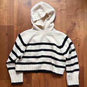NEW / Zara Hooded Pullover Striped Sweater / Small